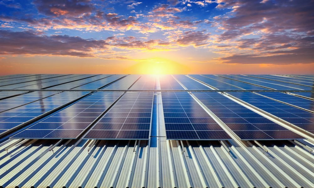 Solar panels on the roof. (Solar cell)